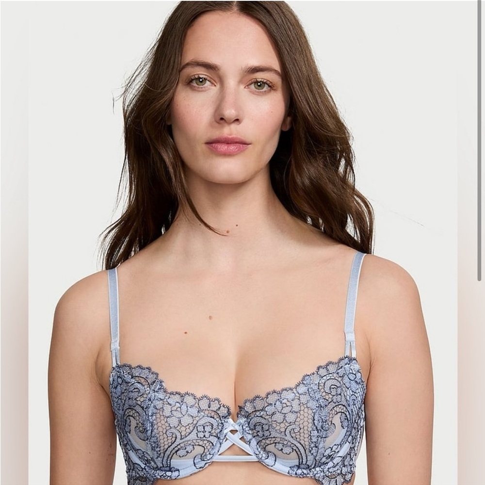 🩵 VICTORIA SECREt Elegant Lace Underwire Bra - Blue 🩵